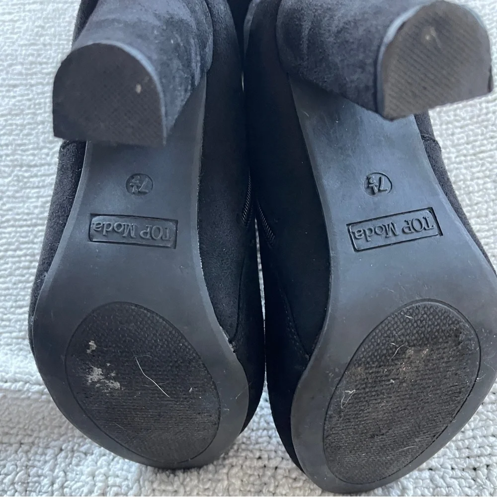 Top Moda Black Knee-High lace up Boots 7.5 - Picture 9 of 13